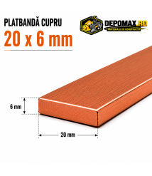 Platbanda cupru 20 x 6 mm – lungime 4 metri – EN Cu-ETP Platbanda cupru 20 x 6 mm – lungime 4 metri – EN Cu-ETP